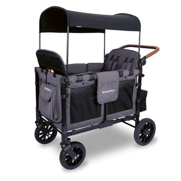 Wonderfold - W4 Luxe Premium Push Quad Stroller Charcoal Grey Wagons