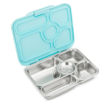 Yumbox - 5-Compartment Stainless Steel Leakproof Bento Lunch Box Tulum Blue All Feeding