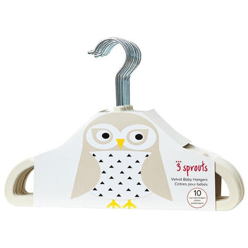 3 Sprouts - Non-Slip Hangers (10 per set) Ivory Owl All Clothing