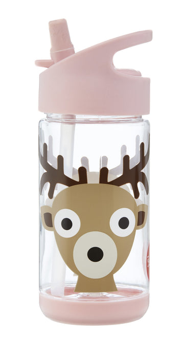 3 Sprouts - Water Bottle Pink Deer All Feeding