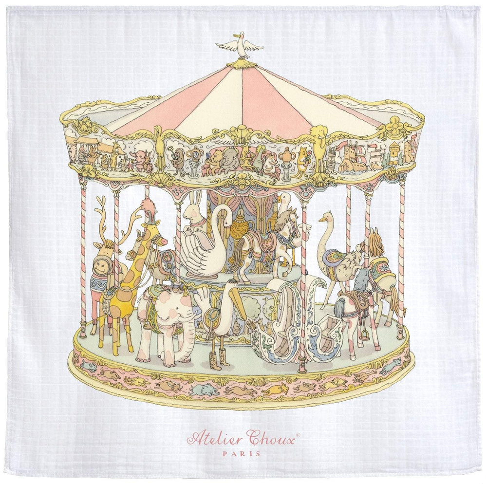 Atelier Choux Paris - Swaddle - Pink Carousel