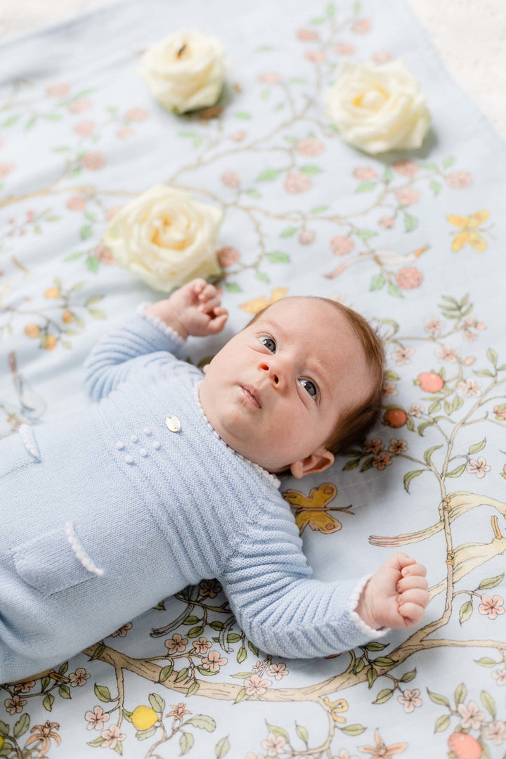 Atelier Choux Paris - Swaddle - In Bloom Blue – Little Canadian
