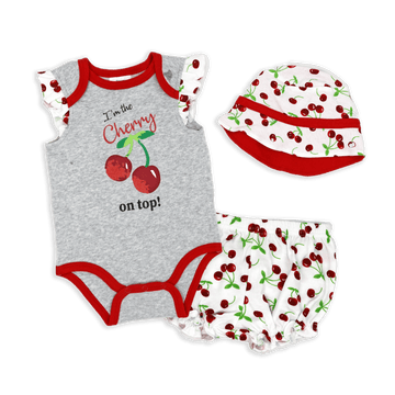 Baby Mode - Cherry on Top 3 Piece Set 0-3M Girl Clothing