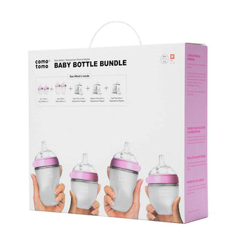 Comotomo - Baby Bottle Bundle - PINK Bottles & Accessories