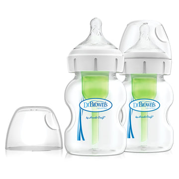Dr.Brown's - Options+ Anti-Colic Wide-Neck Glass Bottles - 2pk/5oz Bottles & Accessories
