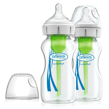 Dr.Brown's - Options+ Anti-Colic Wide-Neck Glass Bottles - 2pk/9oz Bottles & Accessories