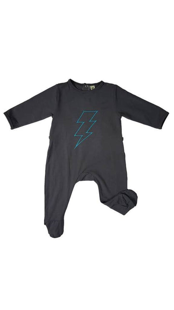 Earth Baby - Bamboo Thunder Footie-Black 0-3m Unisex Clothing