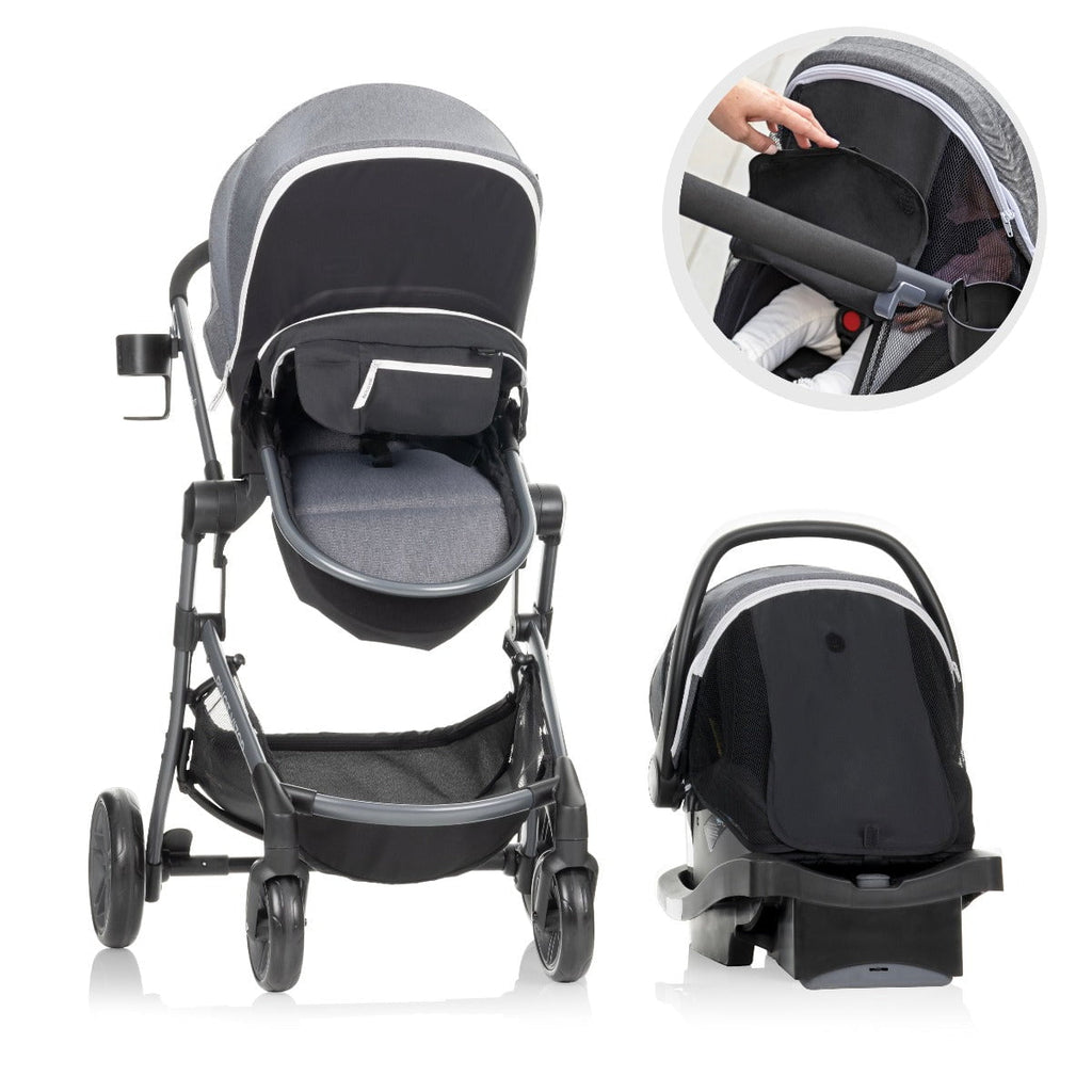 VENTO 135−44Tインナーシルバー ２枚+zelito 30T BK Evenflo - Pivot Vizor Travel System with Litemax Infant Car Seat