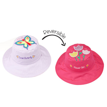Flapjacks - Kids Sun Hat - Butterfly/Tulip Small (6M-2Y) Shoes & Accessories