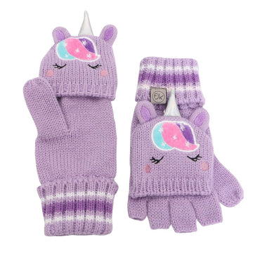 Flapjacks - Knitted Fingerless Gloves w/Flap - Unicorn (2-4Y) Gloves & Mittens