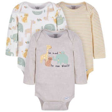 Gerber - Baby Kind Long Sleeve Bodysuits (3 Pack) Newborn Clothing