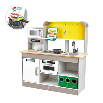 Hape - Deluxe Kitchen with Fan Stove Pretend Play