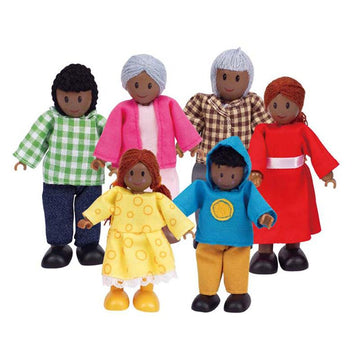 Hape - Happy Family Doll House Figures (African American) Pretend Play