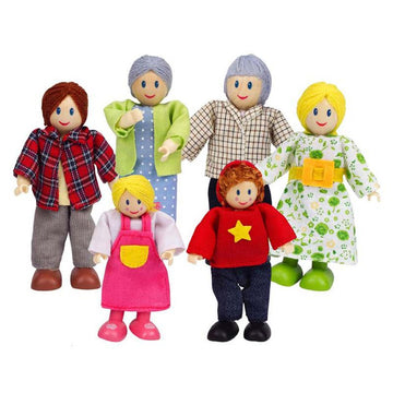 Hape - Happy Family Doll House Figures (Caucasian) Pretend Play