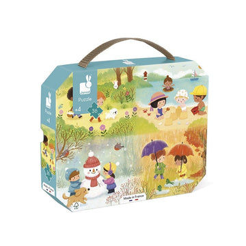 Janod - 36 pc Seasons Suitcase Puzzle All Toys