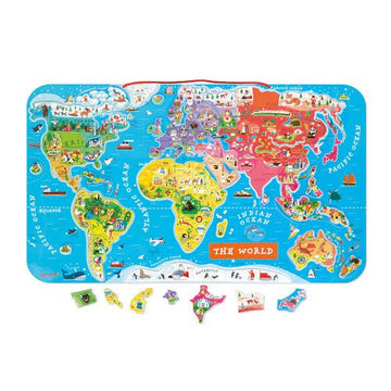 Janod - 92 pc Magnetic World Map Puzzle Puzzles