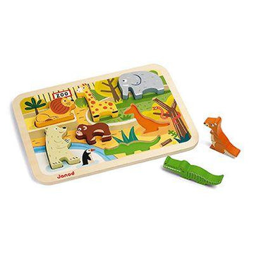 Janod - Chunky Puzzle - Zoo Toddler Toys