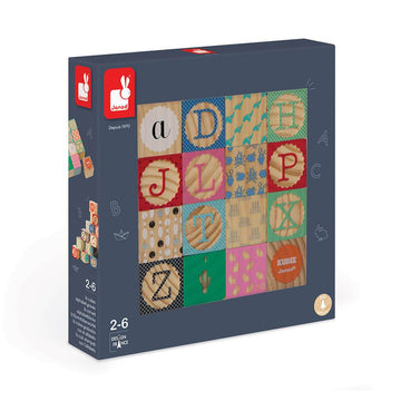 Janod - Kubix 16 Wood Alphabet Blocks All Toys