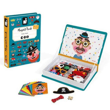 Janod - Magnetibook - Crazy Face Boy Toddler Toys