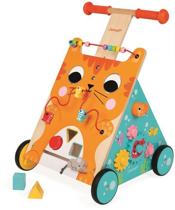 Janod - Multi-Activities Cat Baby Walker Infant Toys