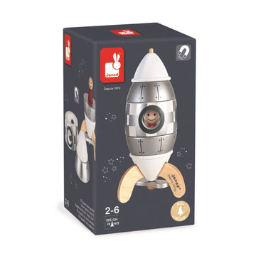 Janod - Silver Magnetic Rocket Kit Building Toys