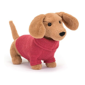 Jellycat - Sweater Sausage Dog Pink Stuffies