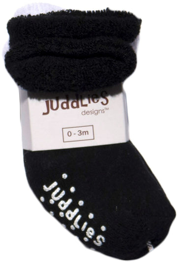 Juddlies - 2pk Infant Socks 0-3M Black & White Baby & Toddler Socks & Tights