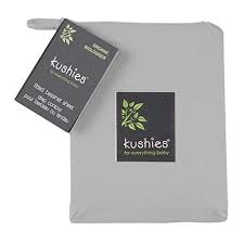 Kushies - Organic Bassinet Sheet (Solids) Grey Bedding