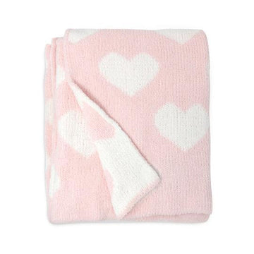 Living Textiles - Chenille Baby Blanket Pink Hearts Blankets & Swaddles