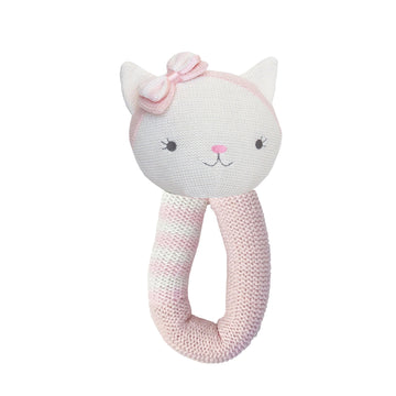 Living Textiles - Cotton Knitted Rattle Ava Cat Plush & Rattles