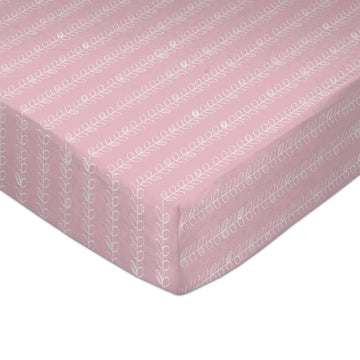 Lolli Living - Fitted Crib Sheet Pink Vines Bedding