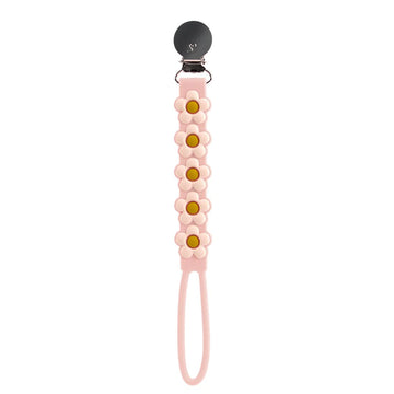 Loulou Lollipop - Beadless Pacifier Clip Daisy Pink Pacifiers & Teethers