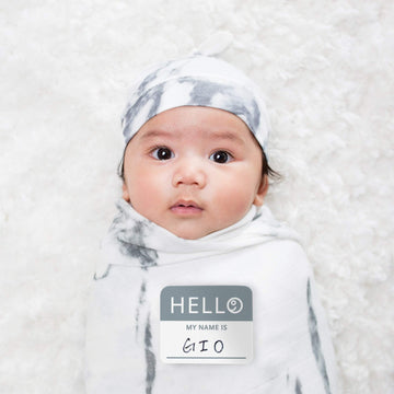 Lulujo - Hello World Blanket & Knotted Hat Marble Shoes & Accessories