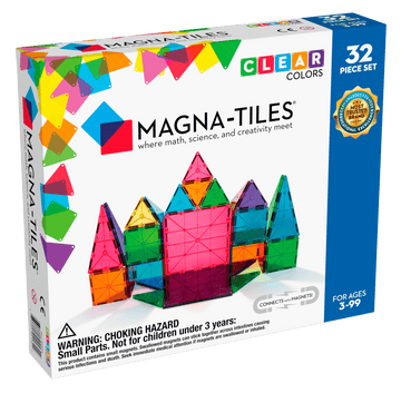 Magna-Tiles - 32 Piece Clear Colors Set Puzzles