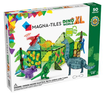 Magna Tiles - Dino World XL 50 piece Set Pretend Play