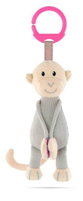 Matchstick Monkey - Knitted Hanging Monkey Toy Pink Infant Toys