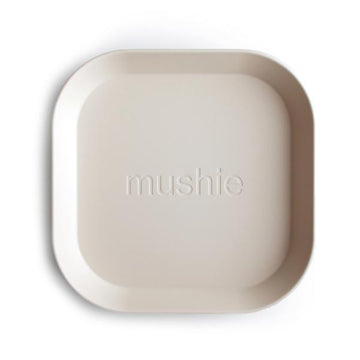 Mushie - Dinnerware Square Plate (2 pk) Ivory All Feeding