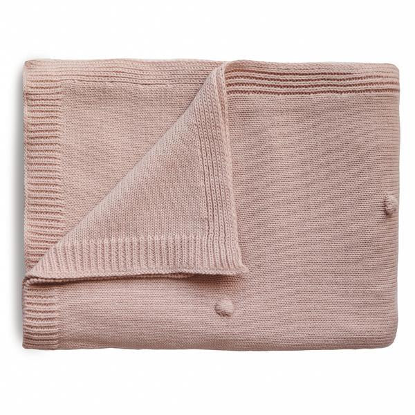 Mushie- Knitted Textured Dots Baby Blanket