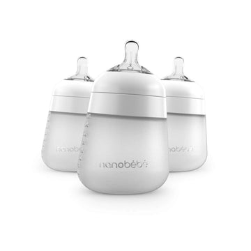 Nanobebe - Flexy Silicone Baby Bottle (3 pack) White All Feeding