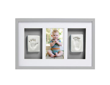 Pearhead - Baby Clay Prints Deluxe Wall Frame - Grey Gifts & Memories