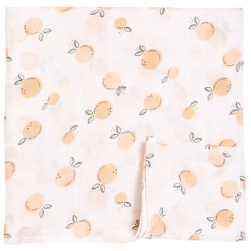 Petit Lem - Cotton Muslin Swaddle Blanket Orange Blankets & Swaddles