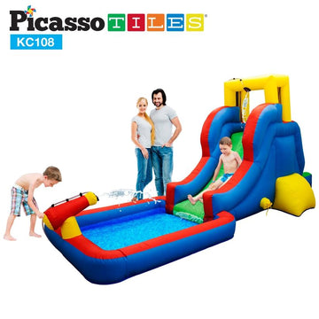 PicassoTiles - Inflatable Water Slide Bouncing House Summer Essentials