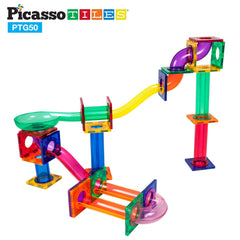 PicassoTiles - Marble Run Magnetic Building Block Set 50 pc