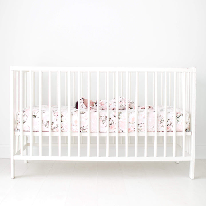 Black rose crib sheet cheap
