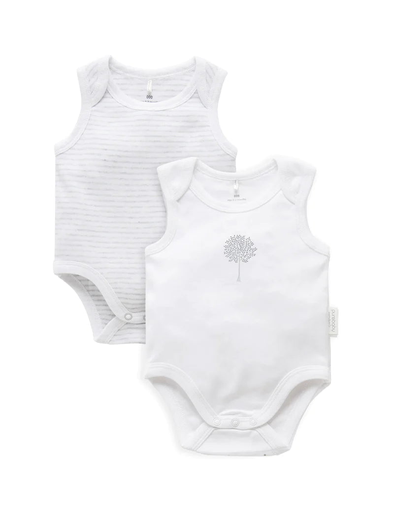 Purebaby - Organic Cotton Design Undershirt (2 Pack)
