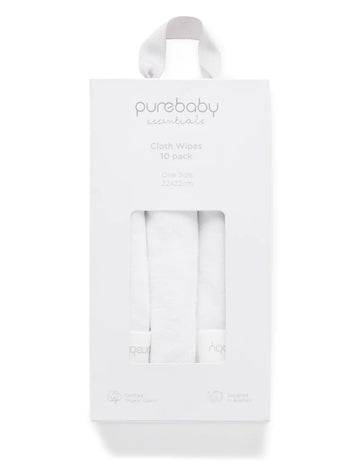 Purebaby - Cloth Wipes (10 pack) Baby Wipes