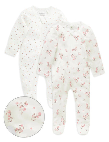 Purebaby - Digital Zip Growsuit 000 / 0-3M / Fruity Print Baby & Toddler Clothing