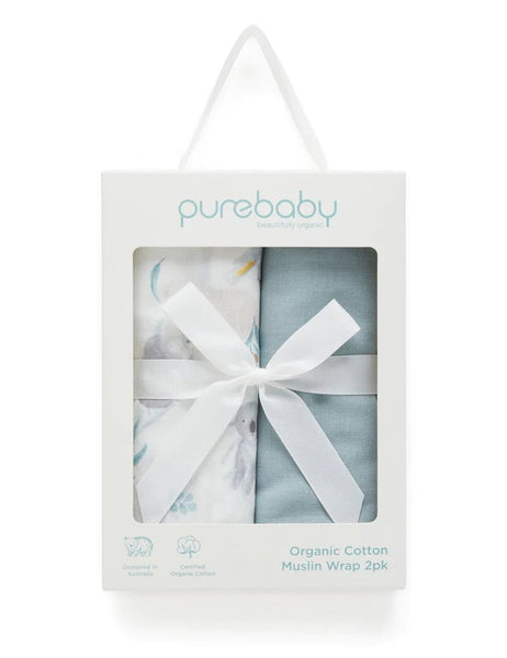 Purebaby Muslin Wrap Swaddle 2 Pack