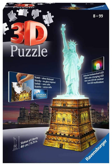 Ravensburger - 3D Statue of Liberty at Night 108 pc Puzzle Puzzles