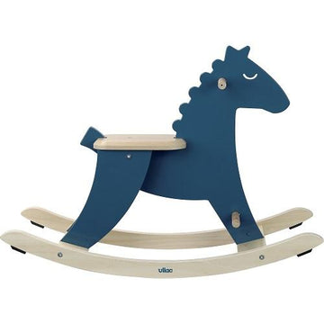 Vilac - Fine Crafted Blue Wooden Rocking Horse Push & Pull Toys